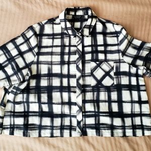 Topshop checked cropped top shirt US 8